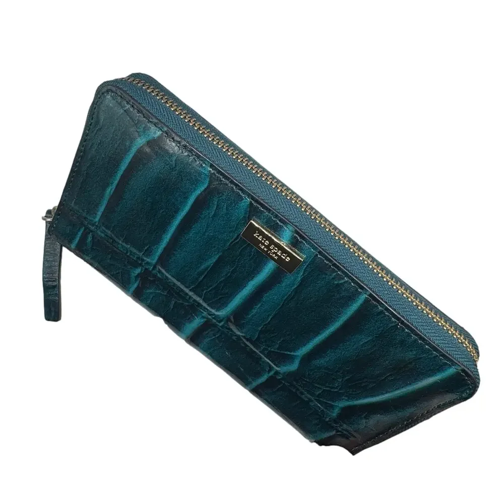 KATE SPADE ♠️ Neda Knightsbridge Dark Teal Zip Around Wallet